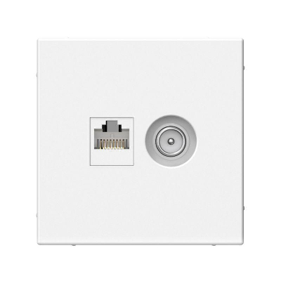 Розетка компьютерная + телевизионная 2-м СП ArtGallery RJ45 кат.5E + TV механизм лотос SE GAL001389