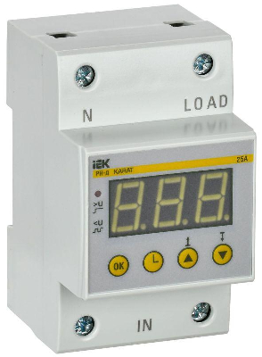 Реле напряжения РН-д 1ф 54мм 25А KARAT IEK IVR31-1-25