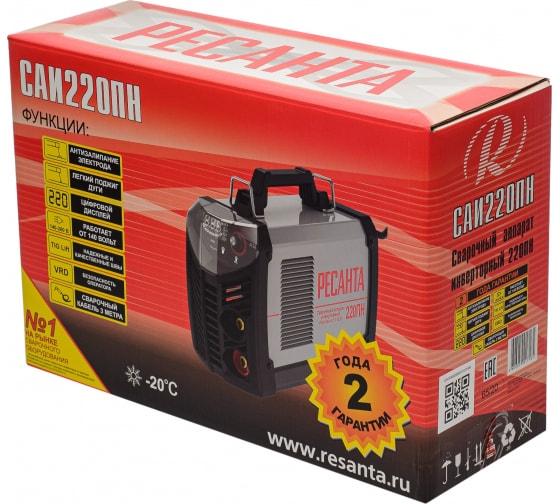 Аппарат сварочный инверторный САИ-220ПН 220А d5 140-240В IP21 форсаж дуги Ресанта 65/20