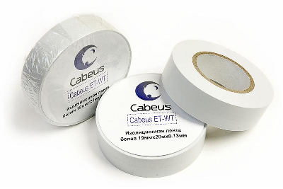 Лента изоляционная ET-WT 19ммх20мх0.13мм бел. Cabeus 7414с