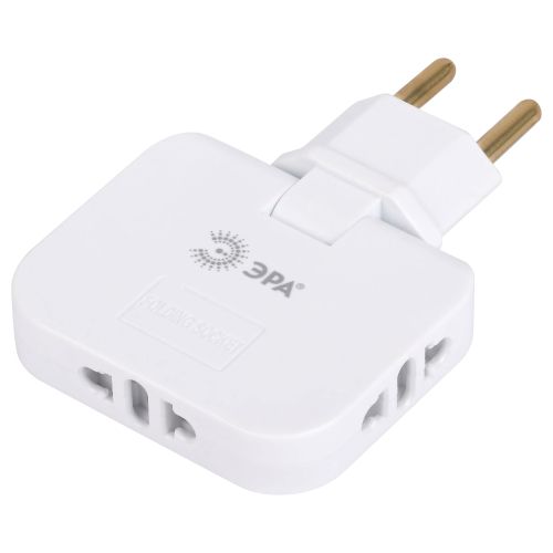 Разветвитель электрический 3-м 10А SPF-3-FL поворотн. бел. Эра Б0069088