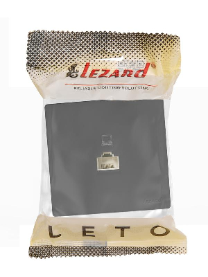 Розетка компьютерная.1-м ОП RJ45 LETO черн. бархат LEZARD 752-4200-139