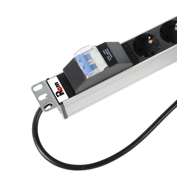 Блок розеток вертикальный Rem-16 с авт. 16А10 Schuko 10 IEC 60320 C19 16А алюм. 33-38U шнур 3м R-16-10S-10C19-A-1420-3 Rem 1361996
