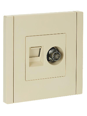 Розетка 2-м TV+RJ45 кат.5E FORTE&PIANO FP436 ваниль IEK FP-AK20-1-K10