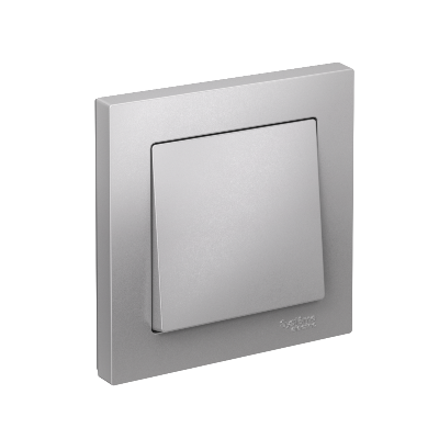 Выключатель 1-кл. СП AtlasDesign 10А IP20 (сх. 1) 10AX в сборе алюм. SE ATN000312