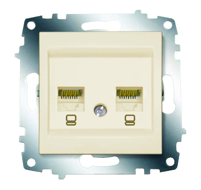 Розетка компьютерная 2-м Cosmo RJ45 кат.6 механизм крем. ABB 619-010300-248