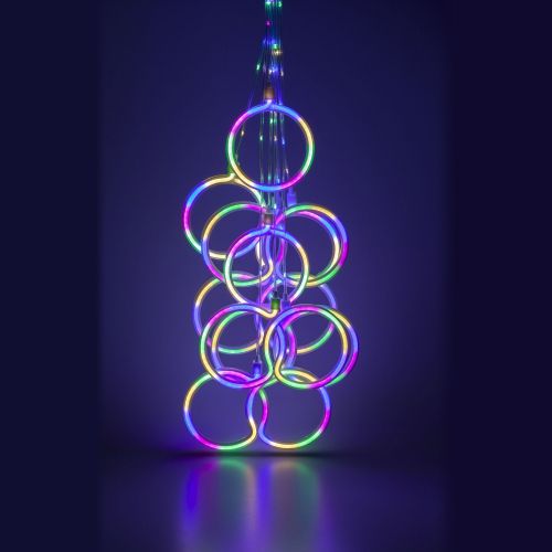 Гирлянда светодиодная "Занавес" "Неоновые кольца" EGNIG-RI 2.4х0.65м 520LED мультиколор IP20 220В 8 режимов Эра Б0051878
