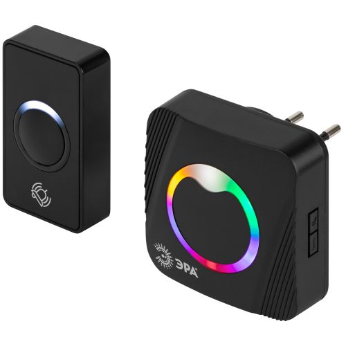 Звонок дверной POLYCOLOR C101 беспроводной RGB подсветка от сети 36 мелодий черн. AG-M017F15 (AC) Black Era Эра Б0069998
