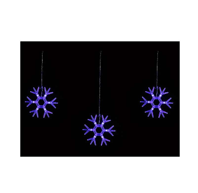Гирлянда светодиодная "Снежинки-1" ULD-E1503-036/DTA BLUE IP20 SNOWFLAKES-1 1.5х3м 6 подвесов 36LED Uniel UL-00001406