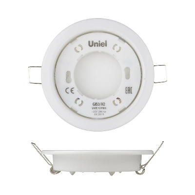 Светильник точечный GX53/H2 White 10 Prom ультратонкий встраив. бел. (уп.10шт) Uniel UL-00005051