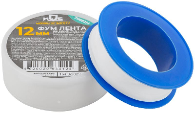 Лента ФУМ 12ммх10мх0.075мм плотность 0.2гр/куб.см MOS 70682М