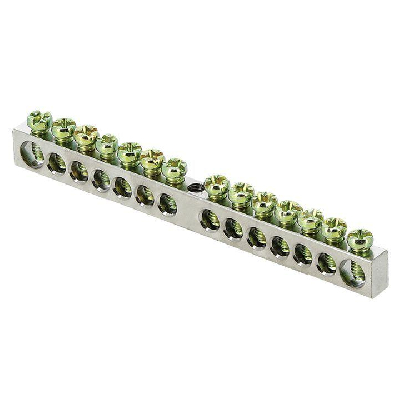 Шина PEN "ноль-земля" 6х9 14 отверст. цинк крепеж по центру PROxima EKF sn1-63-14
