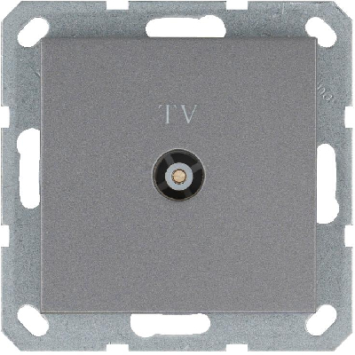 Розетка телевизионная проходная TV Ф9.5мм механизм алюм. Jasmart G6002S