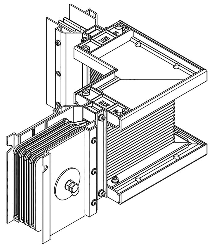 Секция угловая лев. 1600А Al 3L+N+PER IP55 тран. IEK LB-1600A4-35-F-LL