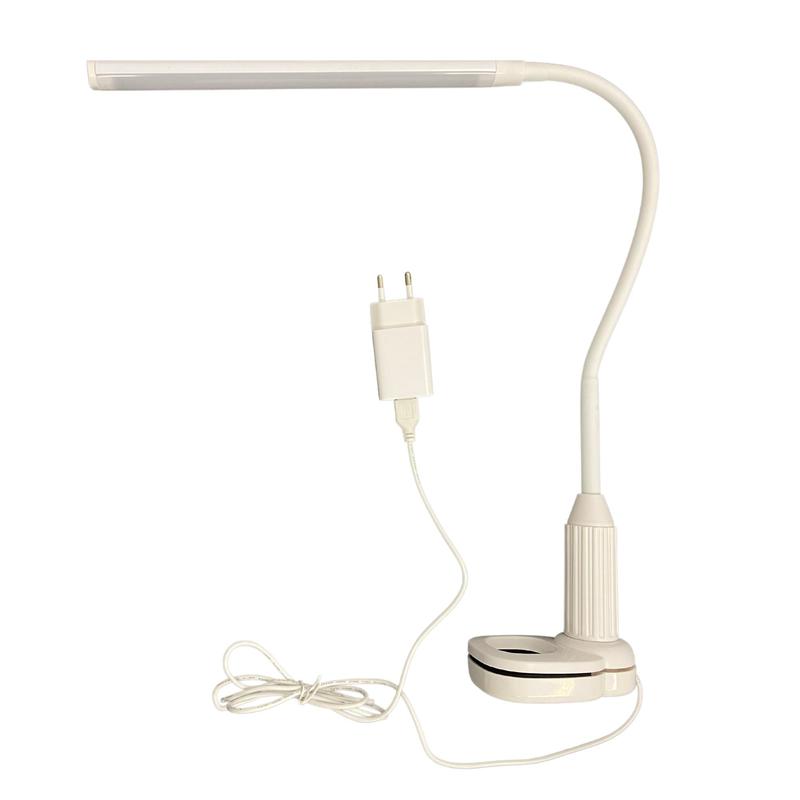 Светильник светодиодный TLD-572 White/LED/500Lm/4500K/Dimmer настольный на струбцине 7Вт сенс. выкл. диммер. бел. Uniel UL-00008663