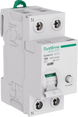 Выключатель дифференциального тока 2п 16А 10мА тип AC Systeme9 230В SE S9R11216