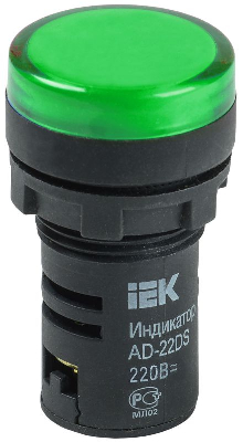 Лампа светосигнальная AD22DS d22мм 230В AC/DC зел. KARAT IEK BLS10-ADDS-230-K06