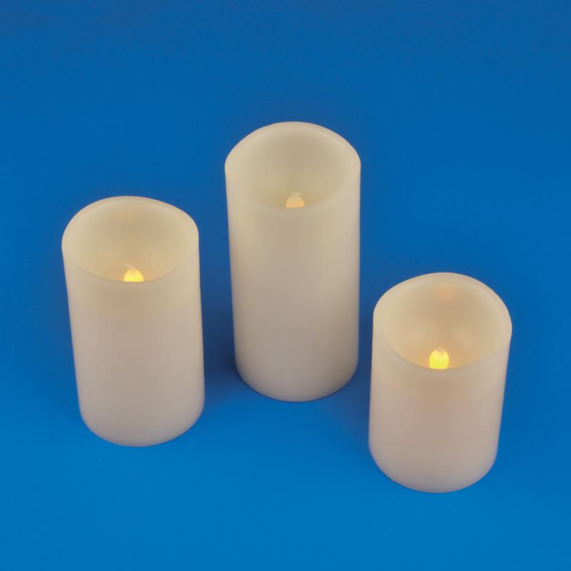 Фигура LED "Свеча" ULD-F050 WARM WHITE CANDLE SET3 на батарейках 2АА (не в/к) 1 светодиод. тепл. бел. свет (уп.3шт) Uniel UL-00007256