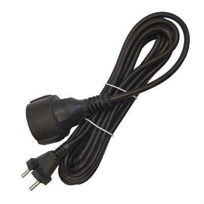 Удлинитель-шнур 1х5м без заземл. 10А IP20 ПВС 2х1 черн. DOMTOK 2340