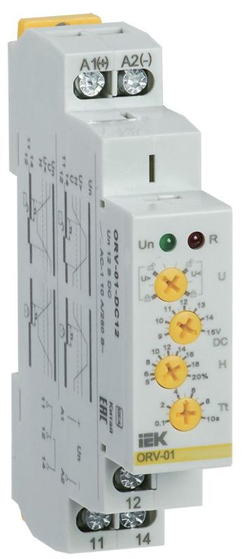 Реле напряжения ORV 1ф 12В DC IEK ORV-01-DC12