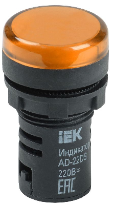 Лампа светосигнальная AD22DS d22мм 230В AC/DC желт. KARAT IEK BLS10-ADDS-230-K05