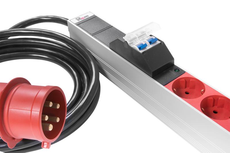 Блок розеток вертикальный 3ф 32А 1820мм IEC 309 шнур 3м R-3x32-24S-A-I-1820-3-3PN Rem 1893573