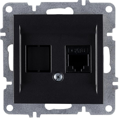Розетка компьютерная LAVIN/KAREN RJ45 кат.6 механизм черн. ARVIA 50 07 2000 247