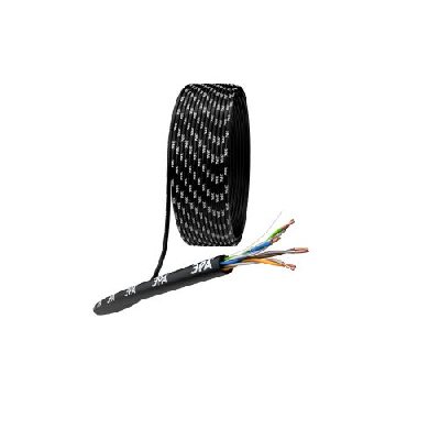 Кабель витая пара U/UTP кат.5E 4х2х24AWG solid CU PE Outdoor черн. (м) U-4-PE Эра Б0044431