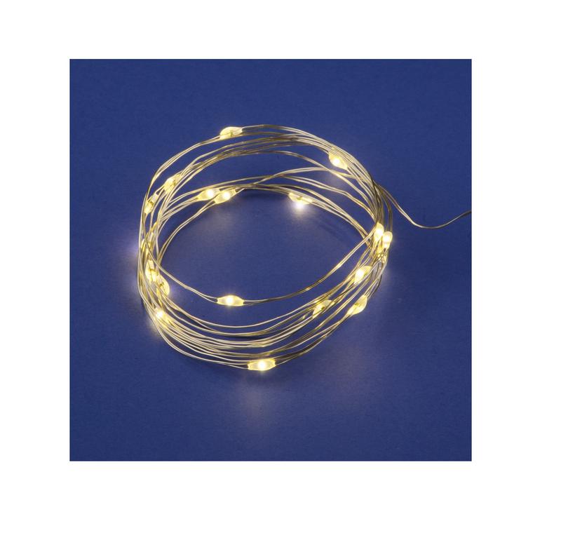 Гирлянда LED на батарейках ULD-S0200-020/SСB/2AA WARM WHITE IP20 DEW 2AA (не в/к) "Роса" 2м 20 диодов тепл. бел. провод медн. Uniel UL-00007183