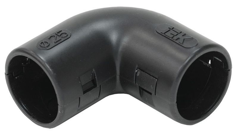 Поворот открывающийся на 90град. CI25G черн. ELASTA IEK CTA10D-CIG25-K02-050
