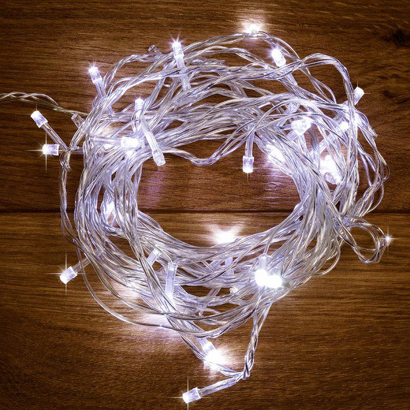 Гирлянда светодиодная "Твинкл Лайт" 15м 120LED бел. 6.9Вт IP20 провод ПВХ прозр. Neon-Night 303-195