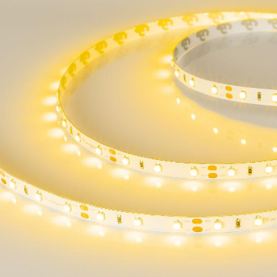 Лента светодиодная RT-A60-8mm 12V Yellow 4.8Вт/м IP20 2835 открыт. (уп.5м) Arlight 010521(2)