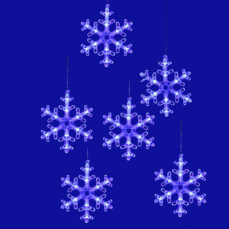 Занавес LED фигурный ULD-E1503-072/DTA BLUE IP20 SNOWFLAKES-3 1.5х0.3м 72 светодиода. син. свет провод прозр. Uniel UL-00007336