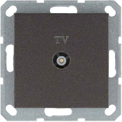 Розетка телевизионная проходная TV Ф9.5мм механизм мокко Jasmart G6002Z