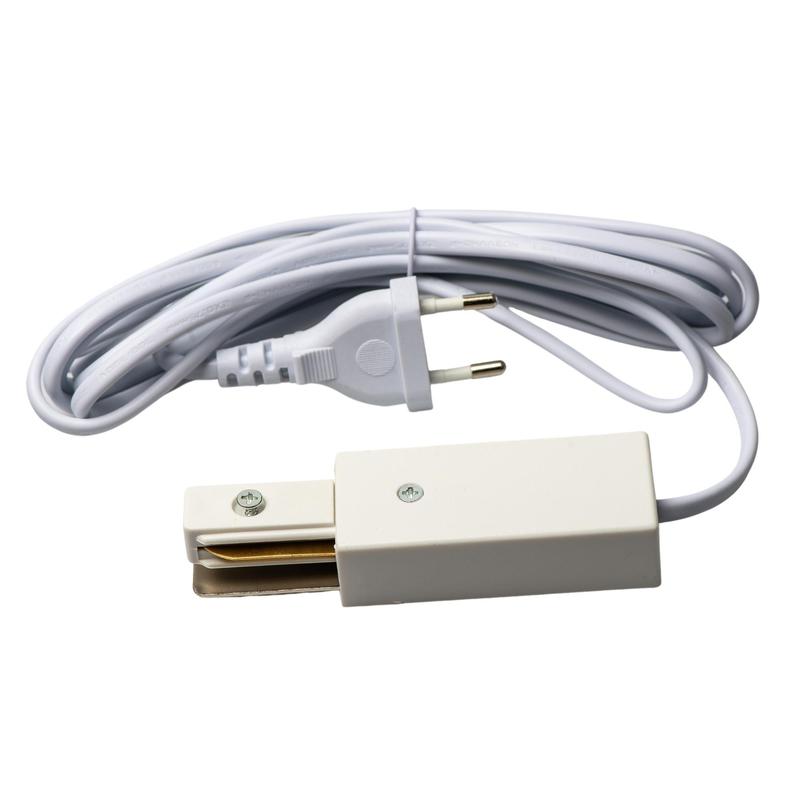 Ввод питания для шинопровода UBX-Q122 G02 WHITE 1 POLYBAG типа G с проводом 3м и с вилкой 1ф бел. Volpe UL-00009305
