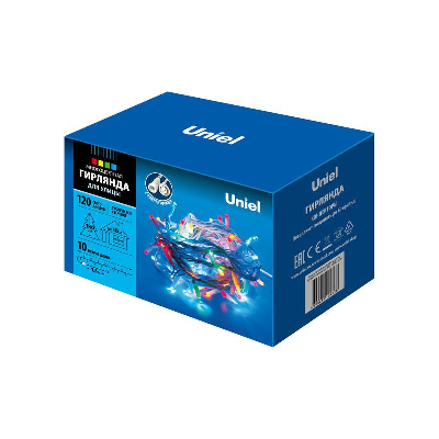 Гирлянда LED со статическим свечением ULD-S1000-120/SWK MULTI IP67 10м соедин. 120 диодов разноцвет. свет провод бел. Uniel UL-00007202