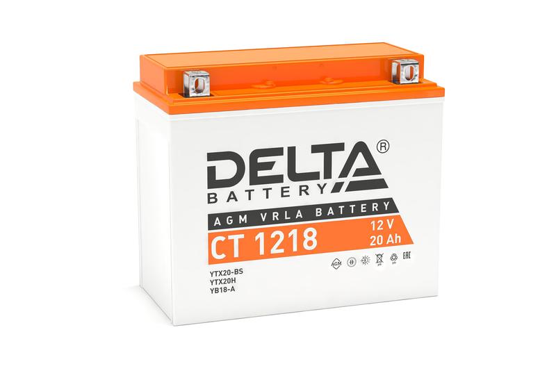 Аккумулятор стартерный 12В 18А.ч CT 1218 Delta 3401010030025