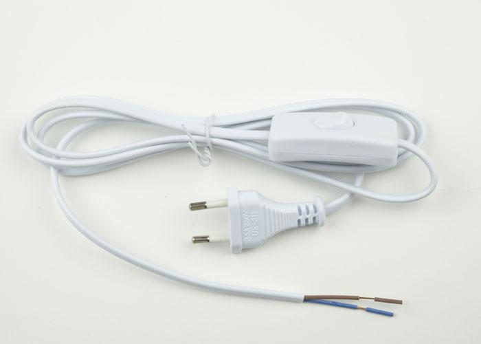 Шнур сетевой UCX-C10/02A-170 WHITE с вилкой и выкл. 2А 500Вт 1.7м бел. Uniel UL-00004428