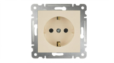 Розетка 1-м СП Karea 16А IP20 с заземл. механизм крем. Makel 57010028