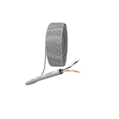 Кабель витая пара U/UTP кат.5E 2х2х24AWG solid CCA PVC Simple сер. (м) UL-2-PVC-A Эра Б0044433