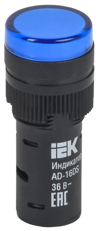 Лампа светосигнальная AD16DS d16мм 36В AC/DC син. KARAT IEK BLS10-ADDS-036-K07-16