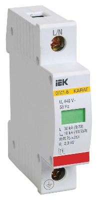 Ограничитель перенапряжения ОПС1-B 1P KARAT IEK MOP20-1-B