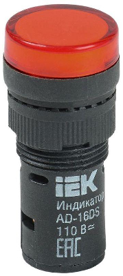Лампа светосигнальная AD16DS d16мм 24В AC/DC красн. KARAT IEK BLS10-ADDS-024-K04-16