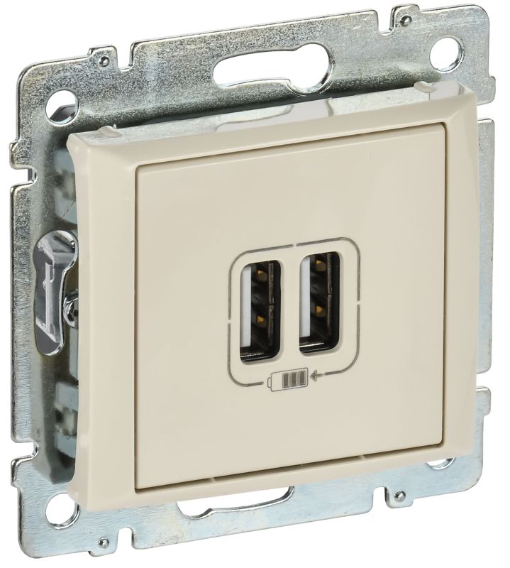 Розетка USB 2-м СП Valena сл. кость IEK 774170