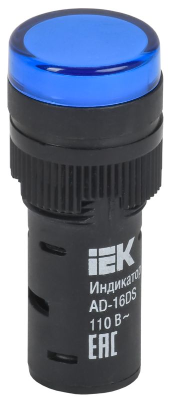 Лампа светосигнальная AD16DS d16мм 110В AC/DC син. KARAT IEK BLS10-ADDS-110-K07-16