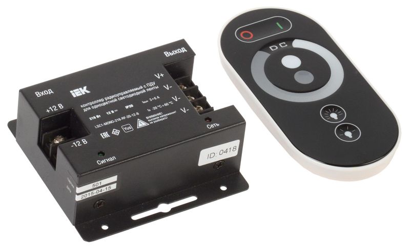 Контроллер с ПДУ радио MONO PRO 5050 3 канала 12В 6А 216Вт черн. IEK LSC1-MONO-216-RF-20-12-B