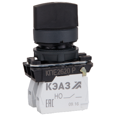 Переключатель КПЕ2620Р 2но+0нз ручка фикс 3поз IP65черн. КЭАЗ 248267