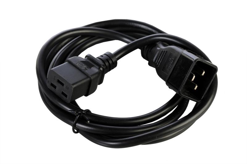 Шнур питания R-16-Cord-C19-C20-1.8 C19-C20 16А 220В проводник 3х1кв.мм 1.8м черн. Rem 1362014
