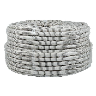 Труба гофрированная ПВХ d20мм с протяжкой сер. (уп.100м) Plast PROxima EKF tg-z-20