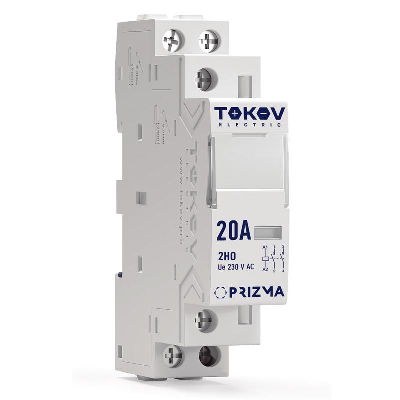 Контактор модульный 18мм 20А 230В АС 2НО PRIZMA TOKOV ELECTRIC TKE-PZ-MC-1-20-230-20